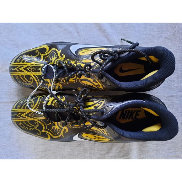Nike Men US 14 Alpha Huarache Elite 3 Low Baseball Cleats Black Gold CV3553-001